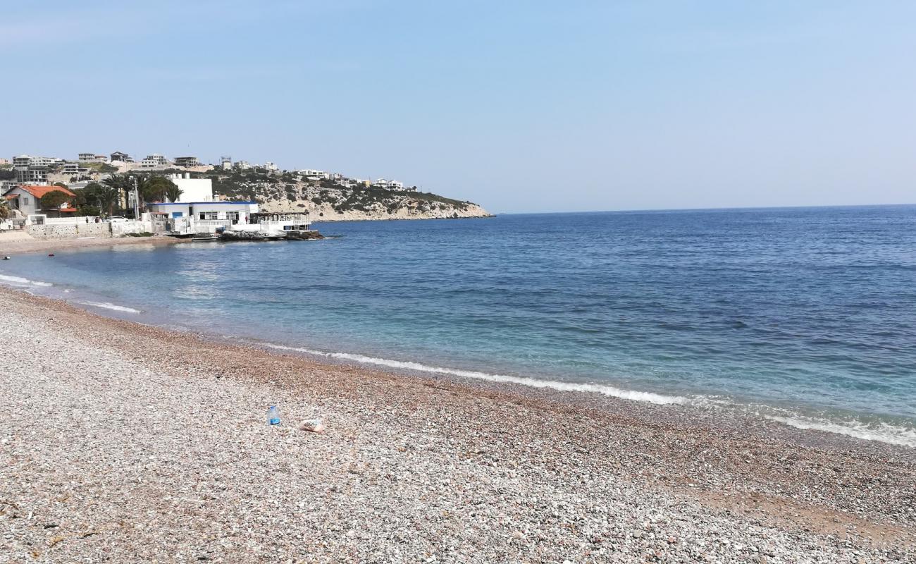 Karaburun Bodrum Plaji'in fotoğrafı küçük gri çakıllar yüzey ile