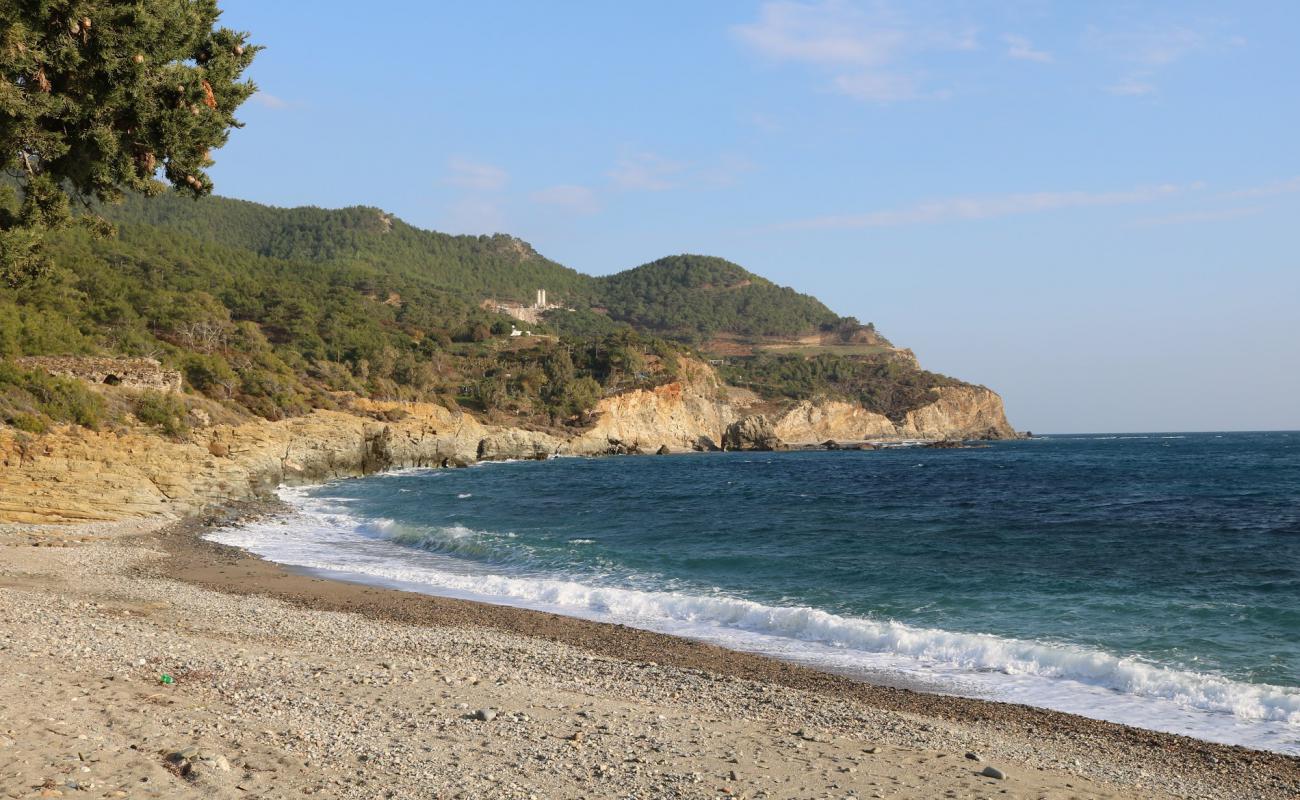 Mellec beach'in fotoğrafı bej kum ve çakıl yüzey ile