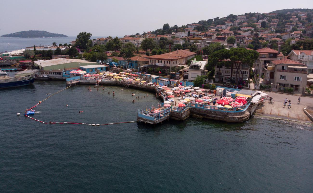 Buyukada-maden Beach'in fotoğrafı beton kaplı yüzey yüzey ile