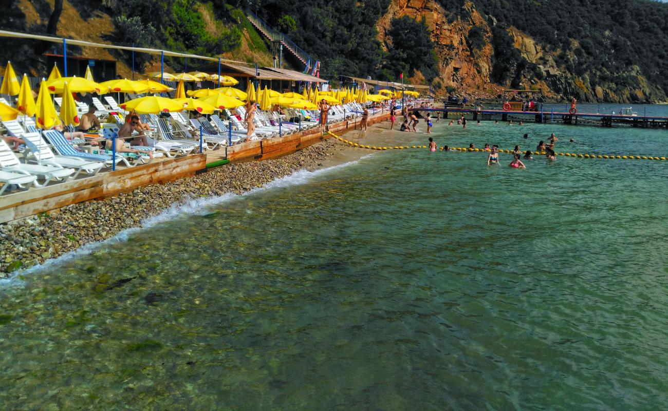 Halik Koyu Aile Plaji'in fotoğrafı bej çakıl yüzey ile