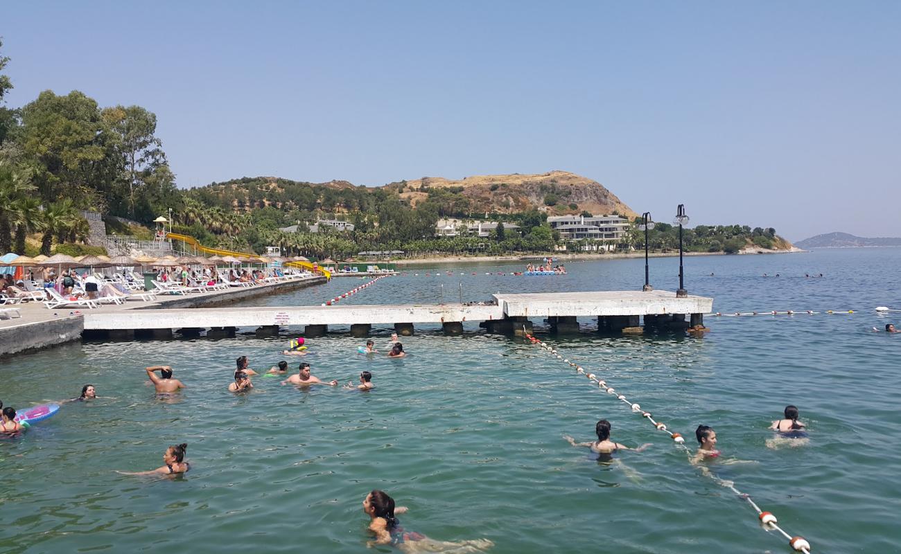 İzmir Urla Saklikoy Plaj'in fotoğrafı beton kaplı yüzey yüzey ile
