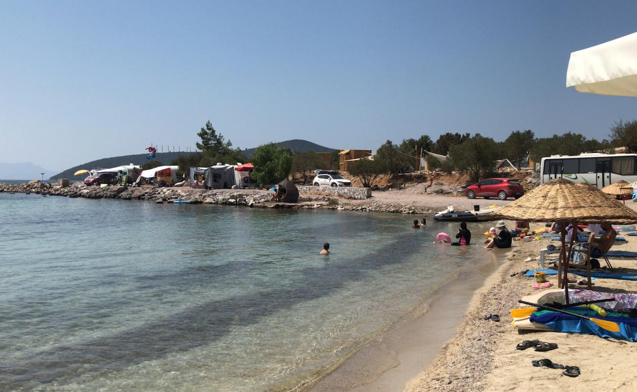 Iasos Ilyas Camping Plaji'in fotoğrafı açık bej kum yüzey ile