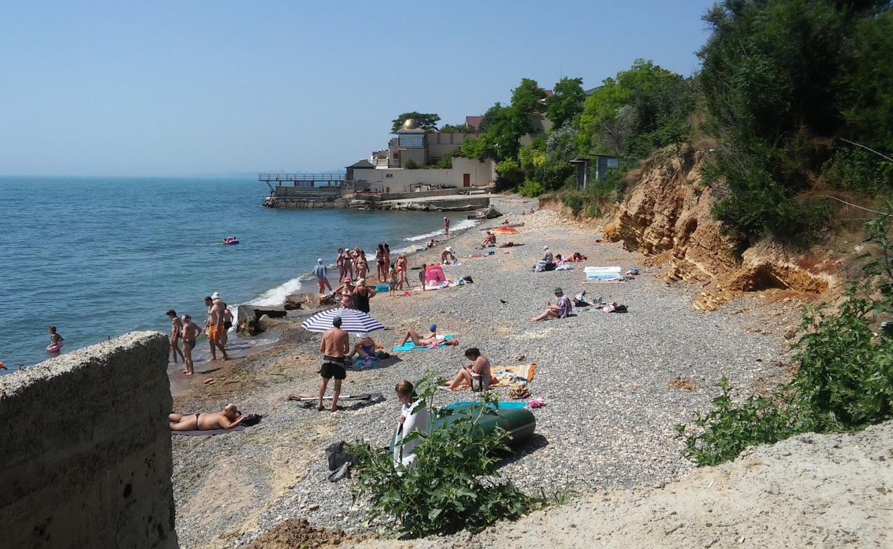 Halkovyi Plyazh'in fotoğrafı gri çakıl taşı yüzey ile