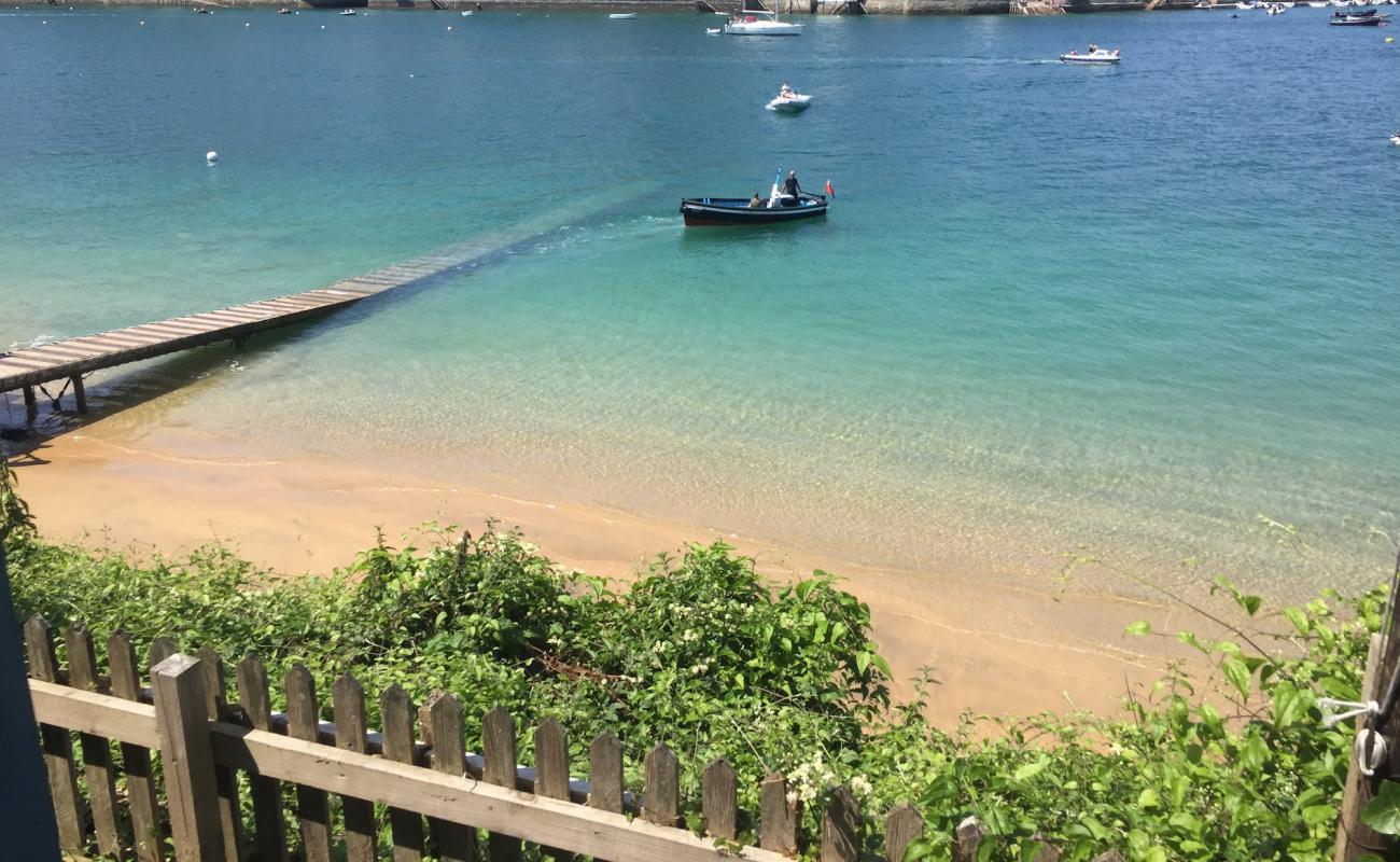 East Portlemouth beach'in fotoğrafı açık bej kum yüzey ile