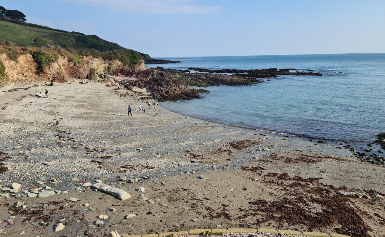 Talland Bay beach'in fotoğrafı gri kum ve çakıllar yüzey ile
