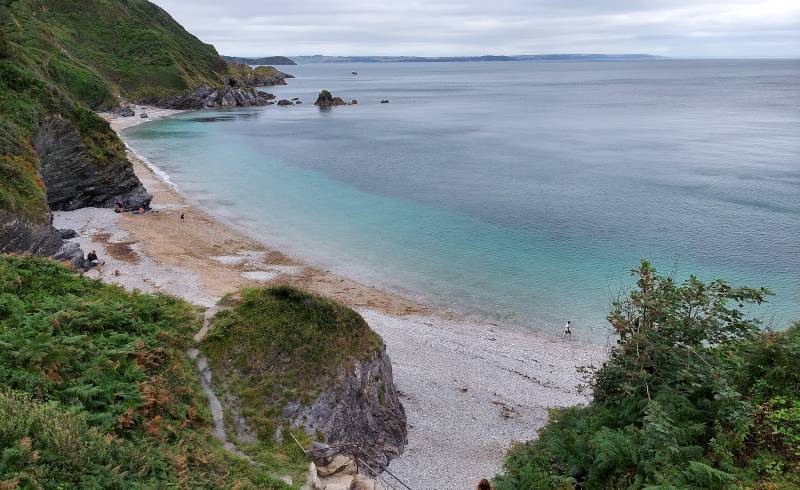 Polstreath Beach'in fotoğrafı parlak kum yüzey ile