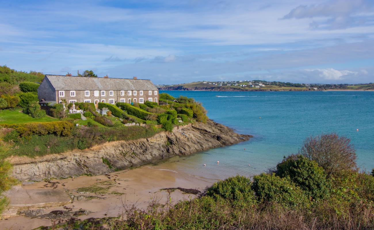 Hawker's Cove, Padstow'in fotoğrafı parlak kum yüzey ile