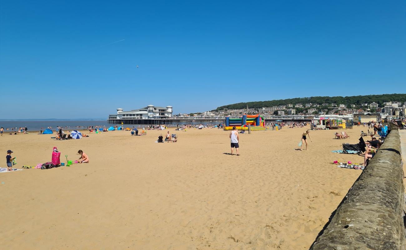 Weston Super Mare Beach'in fotoğrafı i̇nce kahverengi kum yüzey ile