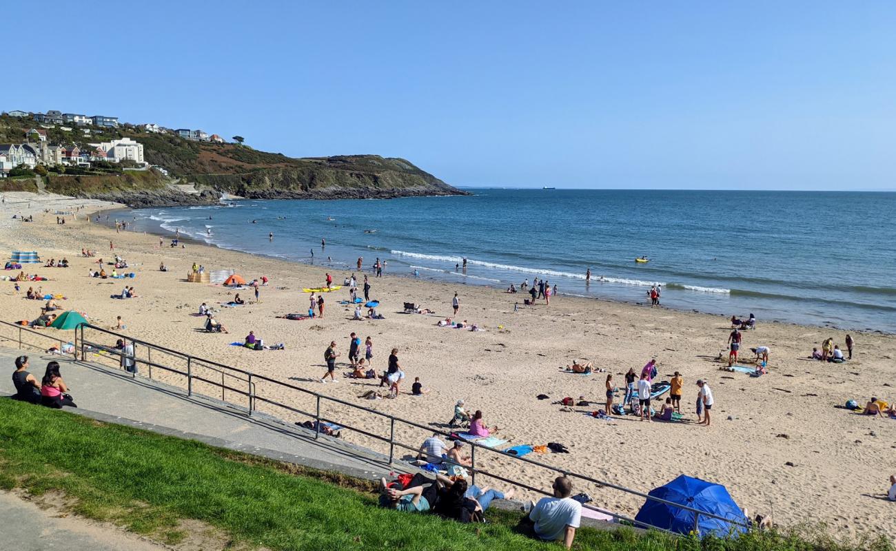 Langland Bay'in fotoğrafı çakıl ile kum yüzey ile