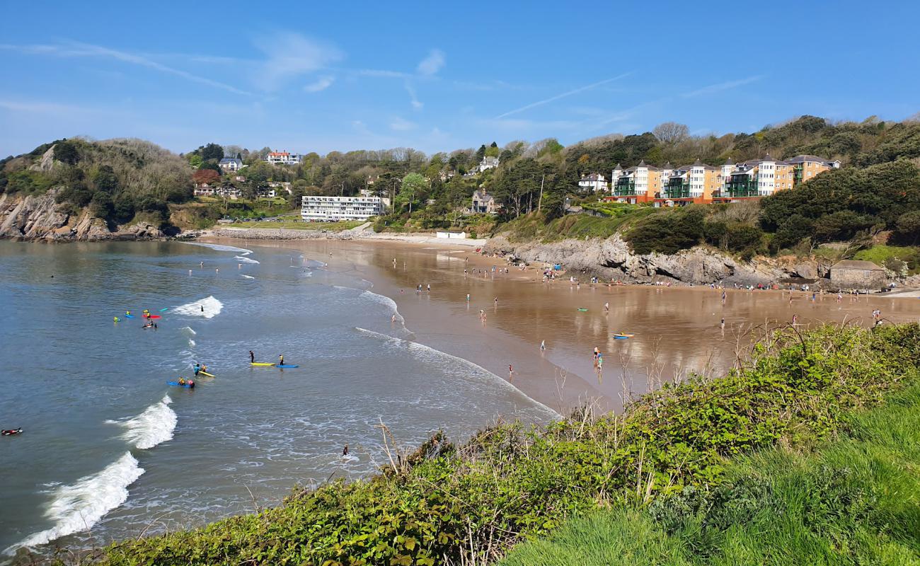 Caswell Bay beach'in fotoğrafı parlak kum yüzey ile