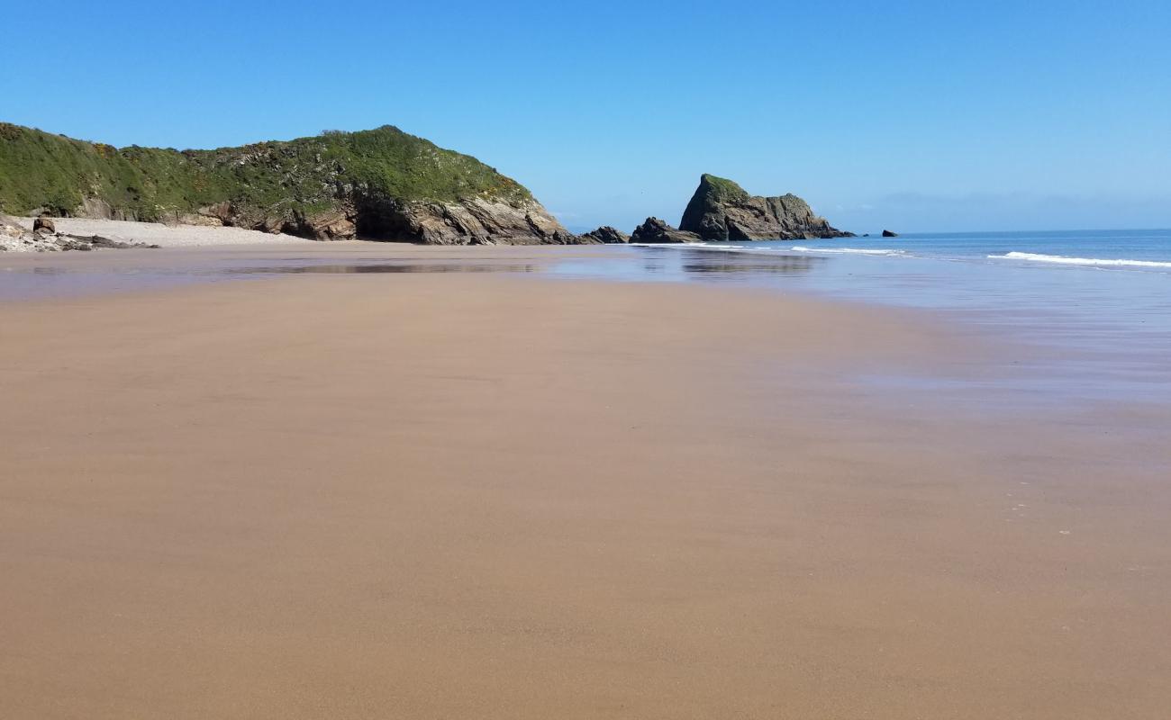 Monkstone beach'in fotoğrafı açık bej kum yüzey ile
