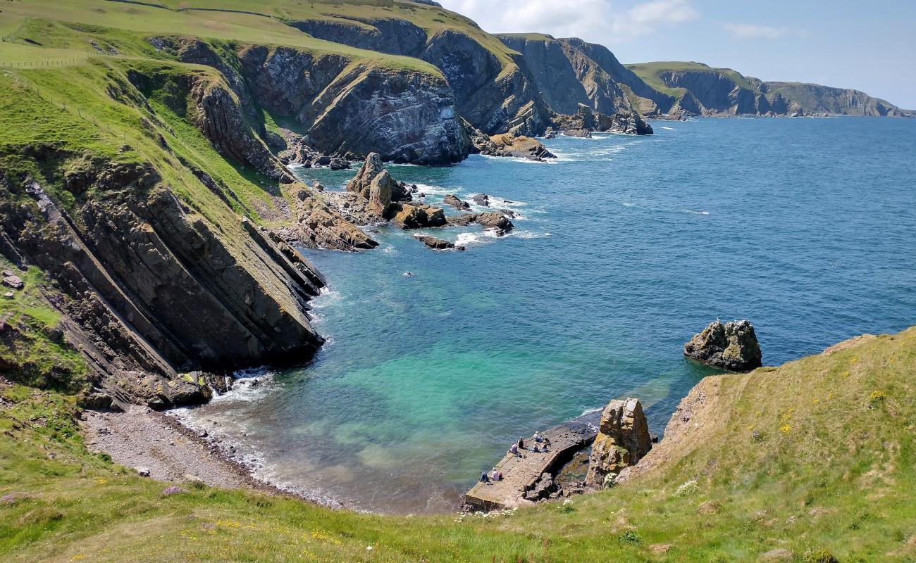 St Abb's Head'in fotoğrafı taşlar yüzey ile