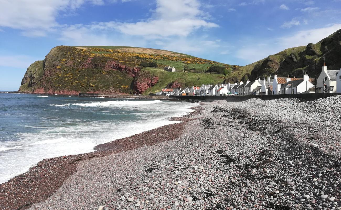 Pennan Bay Beach'in fotoğrafı gri çakıl taşı yüzey ile