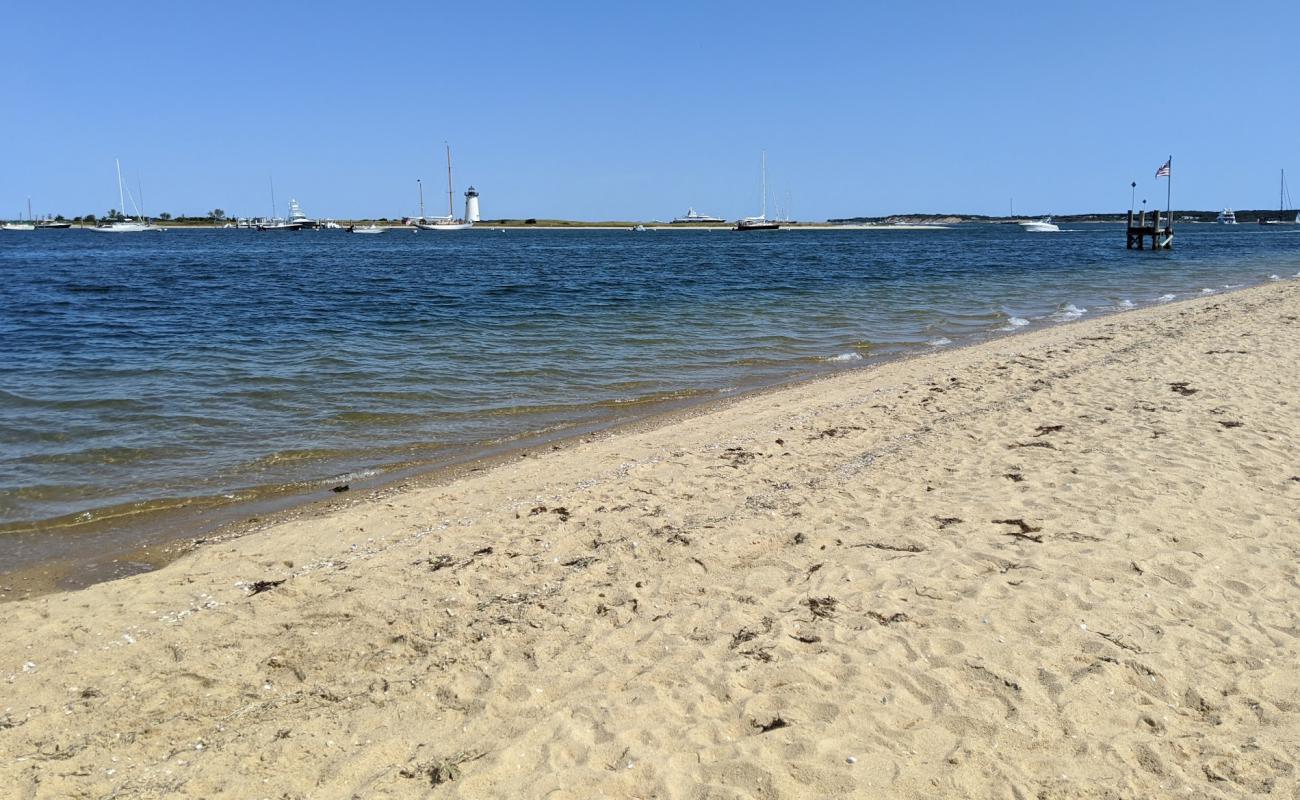 Chappaquiddick Beach'in fotoğrafı bej kum ve çakıl yüzey ile