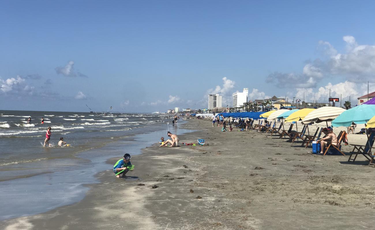 Galveston beach'in fotoğrafı gri kum yüzey ile