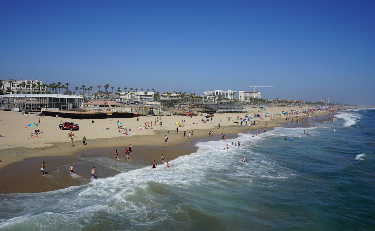 Huntington Dog Beach'in fotoğrafı parlak kum yüzey ile