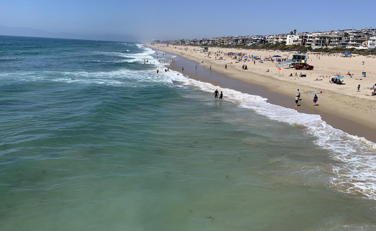 Hermosa Beach L.A.'in fotoğrafı parlak kum yüzey ile