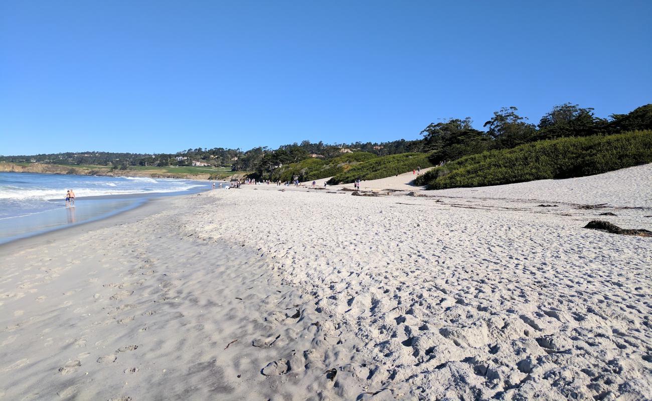 Carmel Beach'in fotoğrafı beyaz ince kum yüzey ile