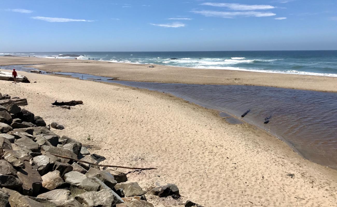 Nelscott Beach'in fotoğrafı parlak kum yüzey ile