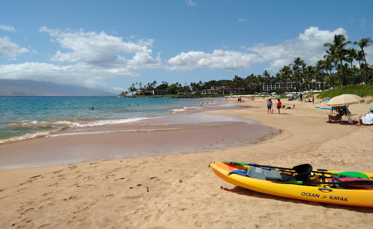 Wailea Plajı'in fotoğrafı parlak ince kum yüzey ile