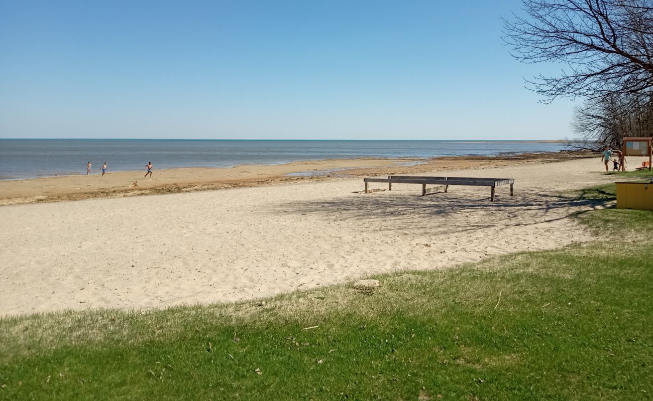 Bay County Pinconning Park Beach'in fotoğrafı açık bej kum yüzey ile