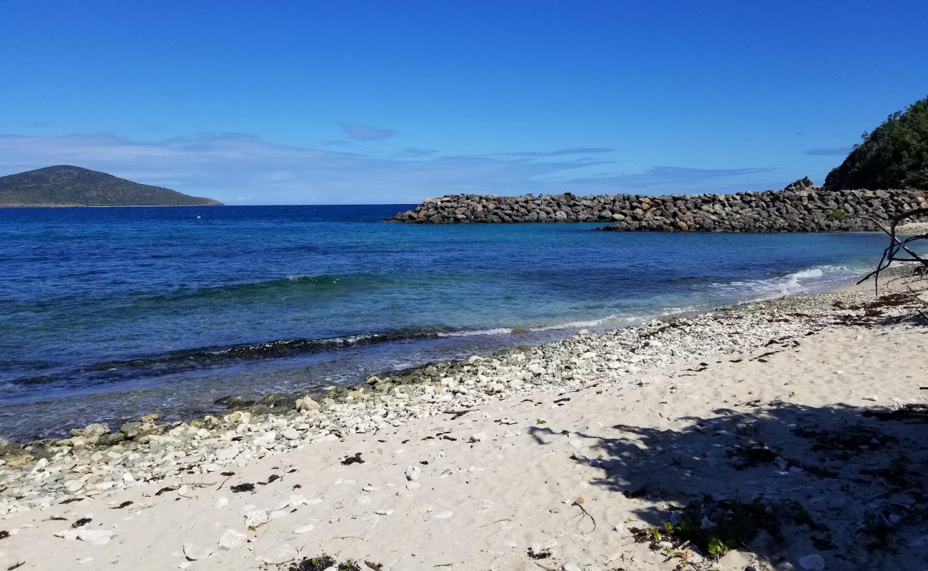 Mandahl Bay beach'in fotoğrafı bej kum ve kayalar yüzey ile